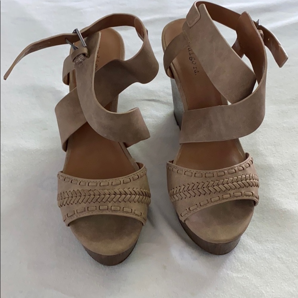 Tan Wedge Sandals